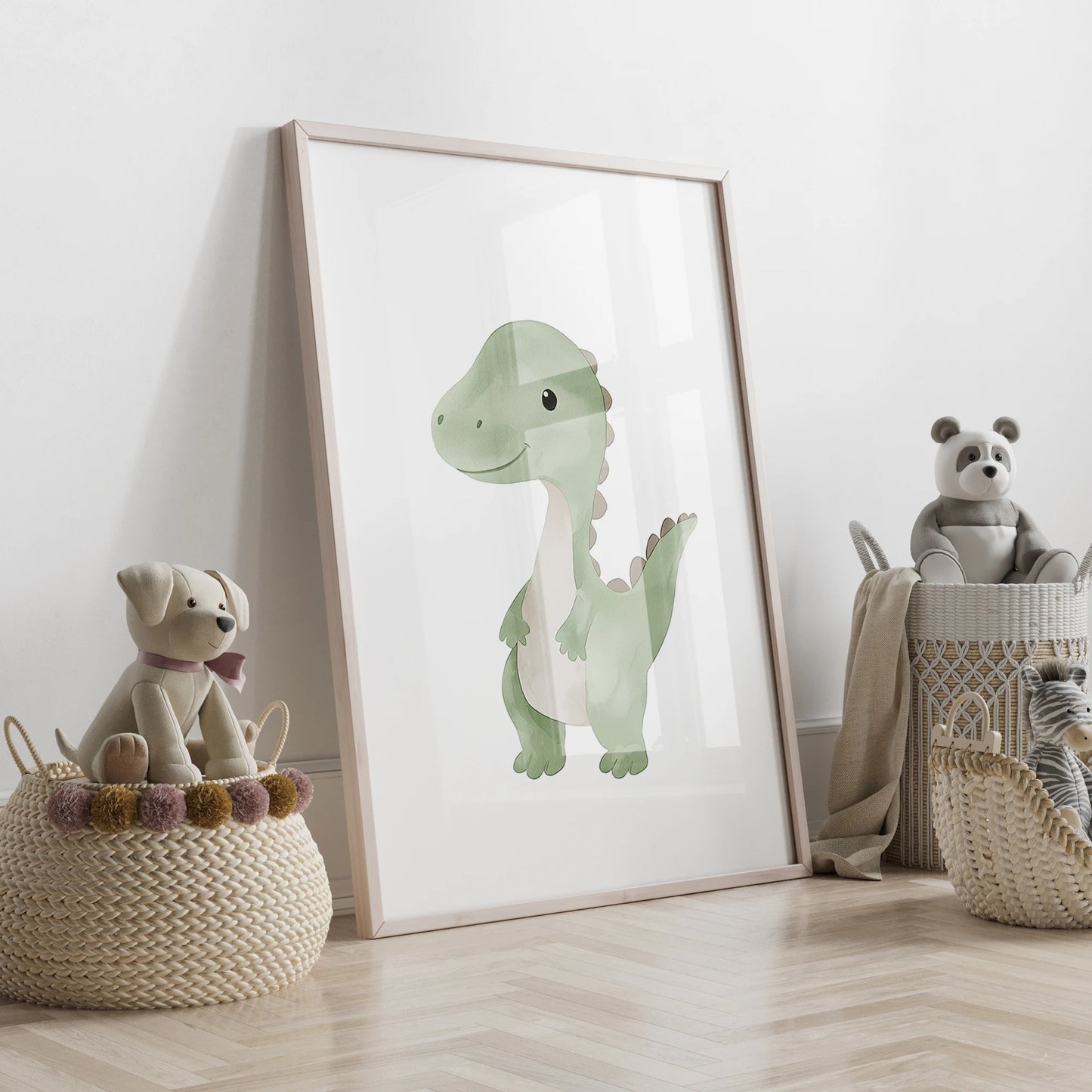 3pcs Personalized Custom Name Cartoon dinosaur Wall Art Print Picture Canvas Poster Painting For Living child Room Home Decor