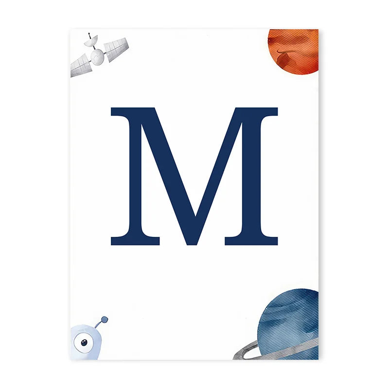 Space Themed Initial Prints
