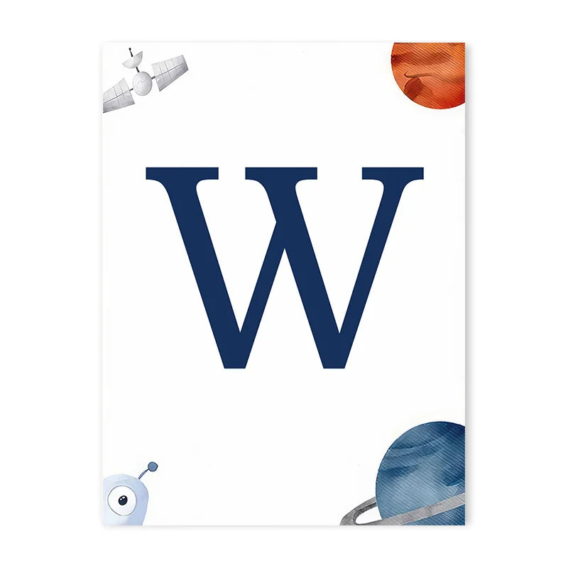 Space Themed Initial Prints