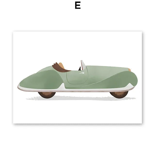 Vintage Green Vehicle Prints