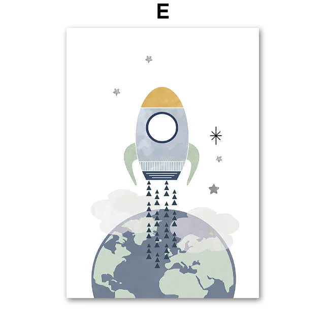 Rainbow, Moon & Stars Prints