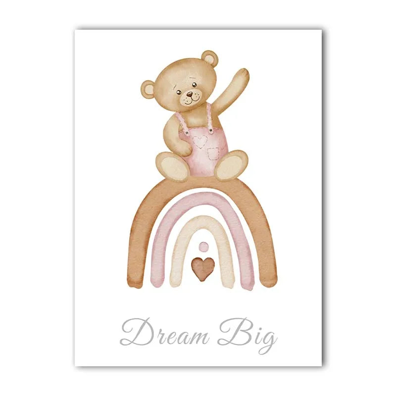 Pink Boho Nursery Style Wall Prints