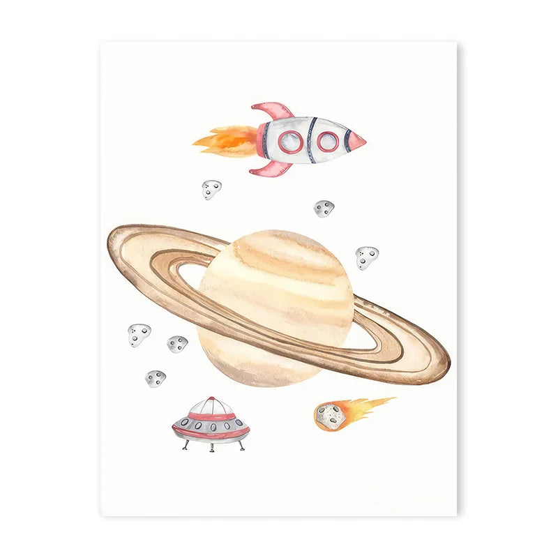 Space Themed Initial Prints
