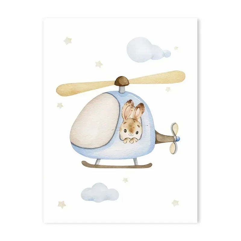 Pastel Blue Nursery Prints