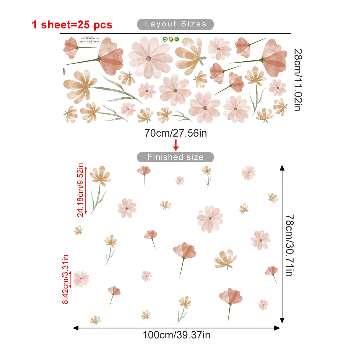 Boho Style Flower Decal
