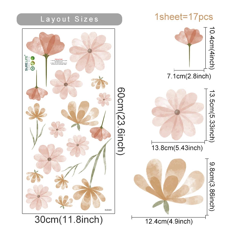 Boho Style Flower Decal