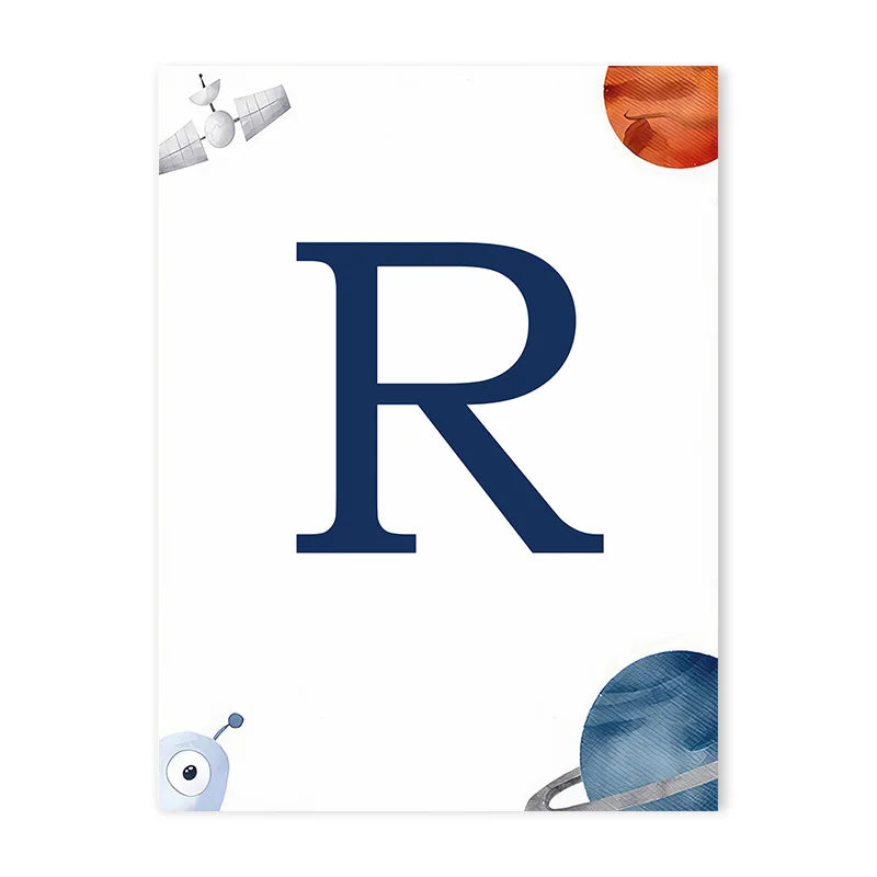 Space Themed Initial Prints