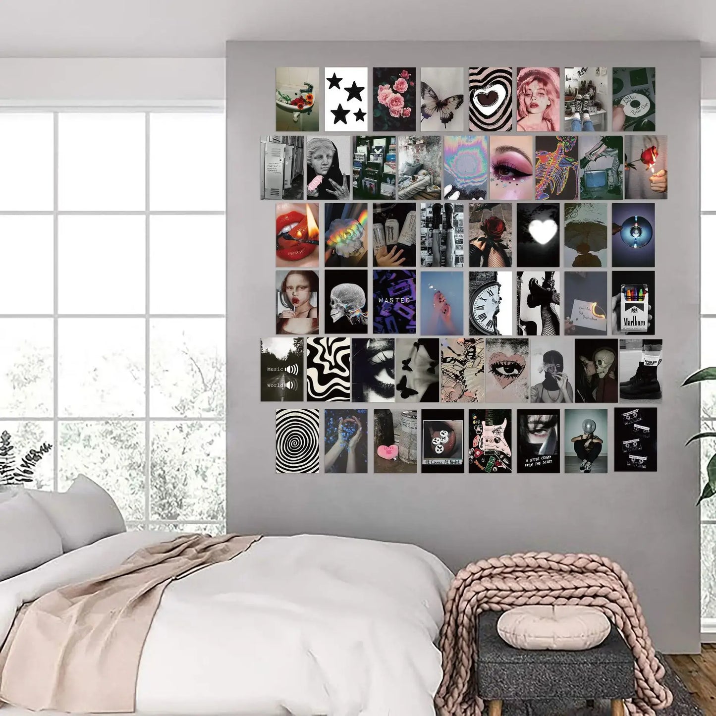 Set of 50 Aesthetic Boho Photo Collage