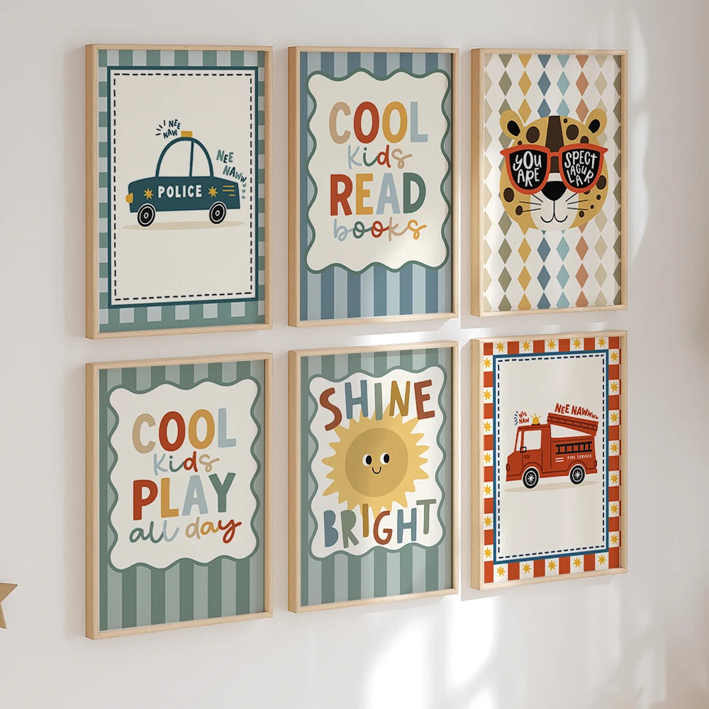 Set of 6 Positive Car Prints