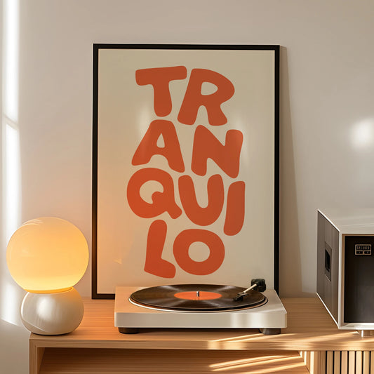 Retro Tranquilo Typography Wall Print