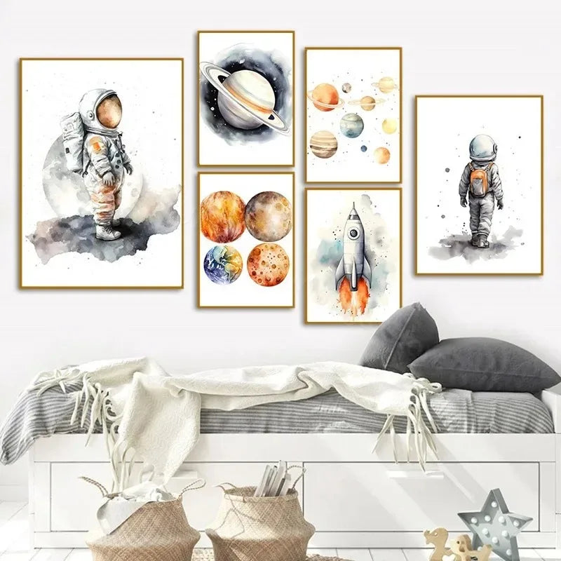 Spacecraft Rocket Nursery Prints