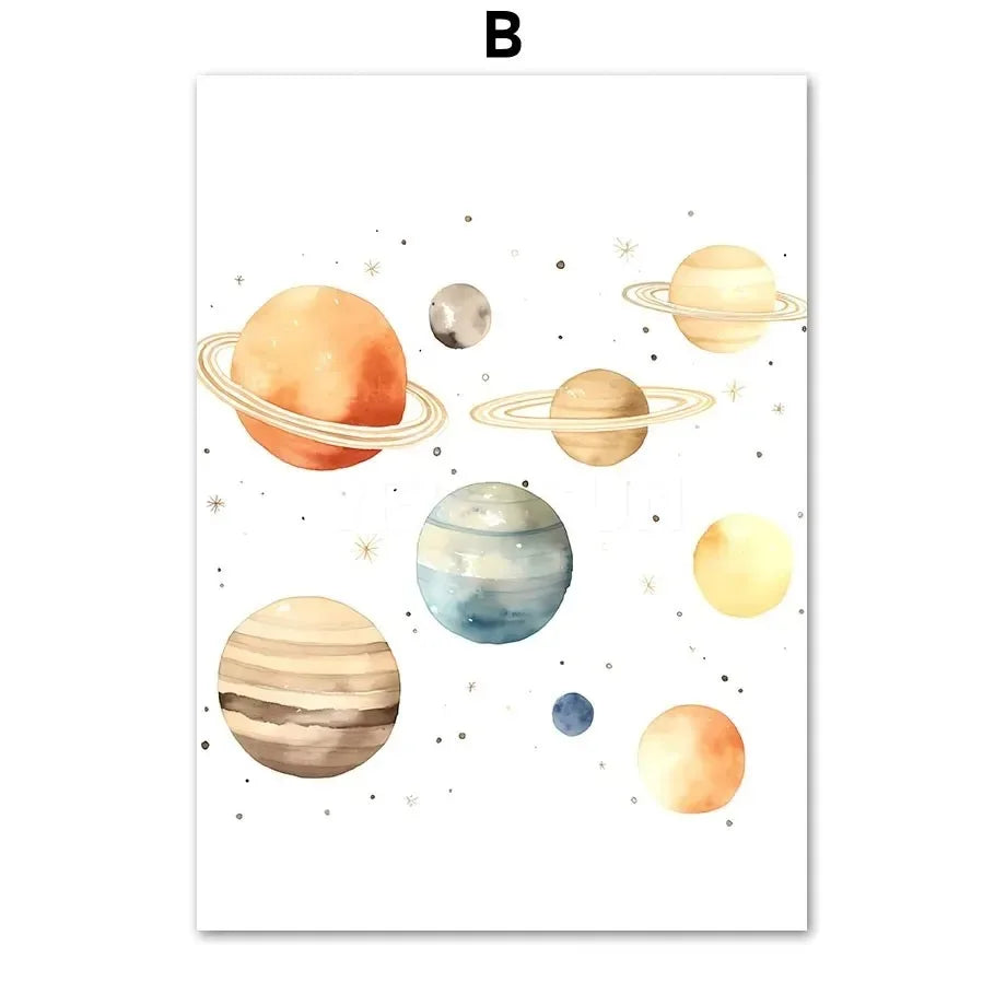 Spacecraft Rocket Nursery Prints