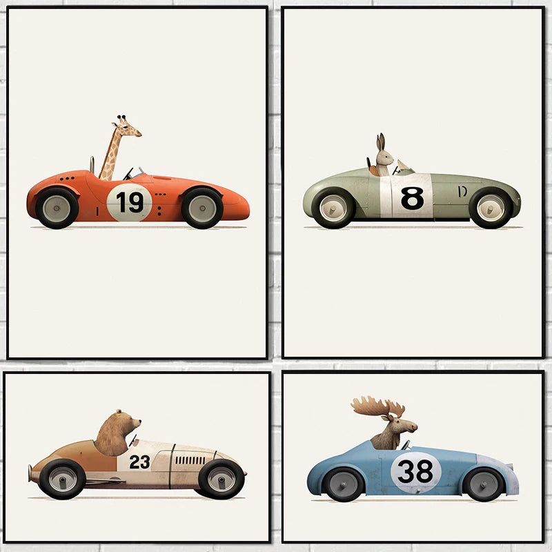 Cartoon Animal Car Prints