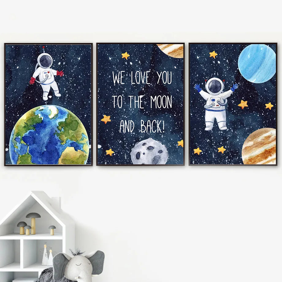 Planet Rocket Nursery Prints
