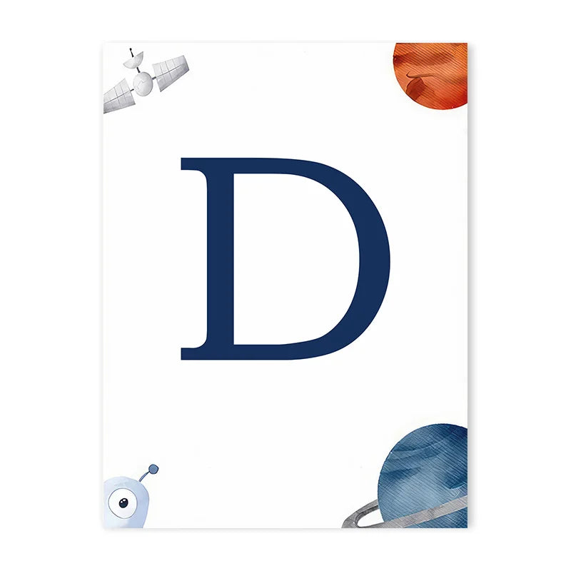 Space Themed Initial Prints