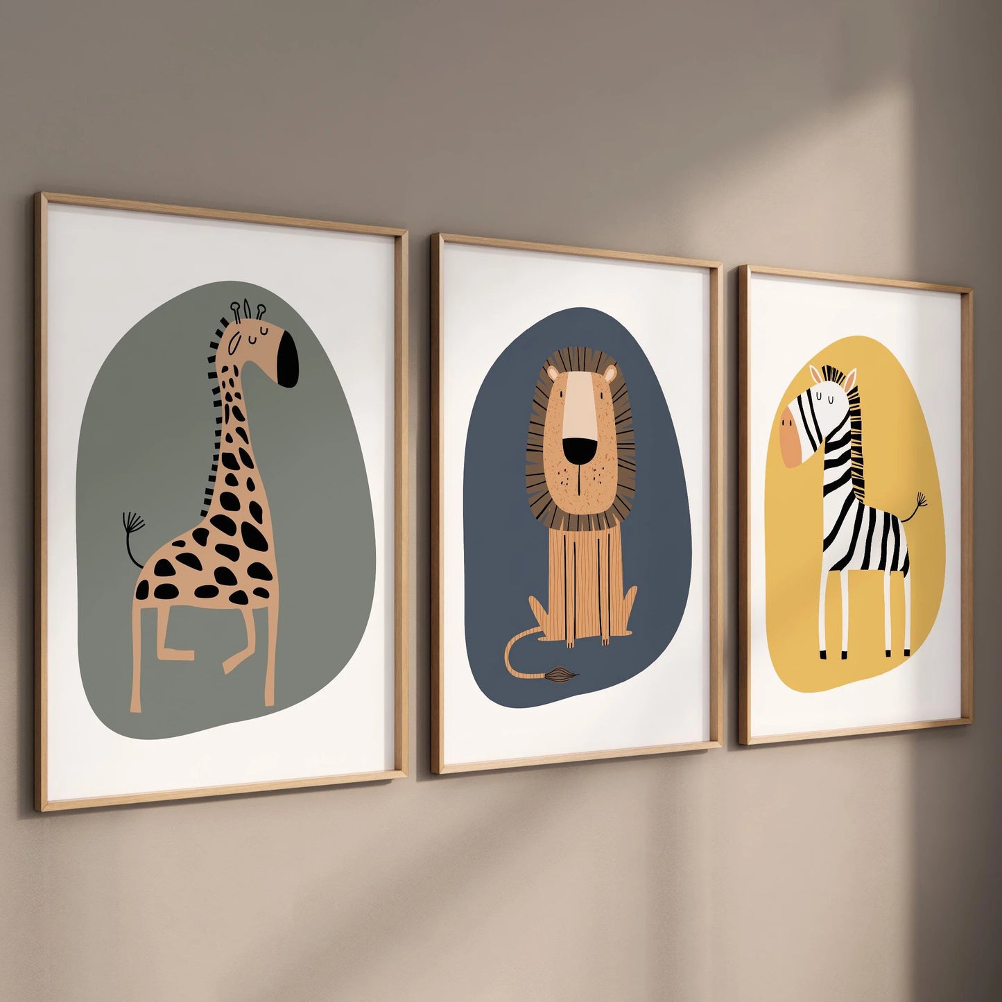 Set of 3 Safari Nursery Prints