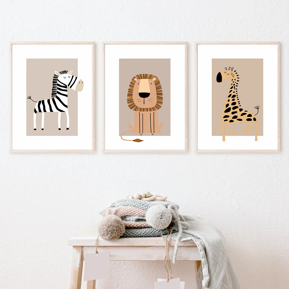 Set of 3 Nursery Bohemian Animal Posters