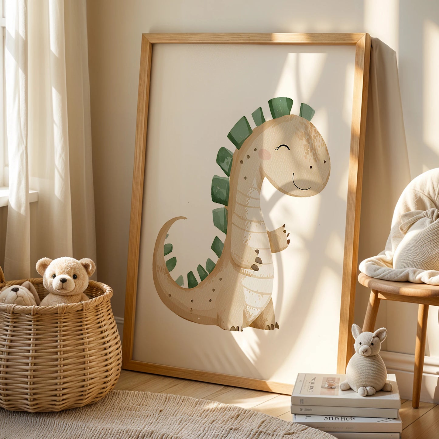 3pcs Personalized Custom Name Cartoon dinosaur Wall Art Print Picture Canvas Poster Painting For Living child Room Home Decor