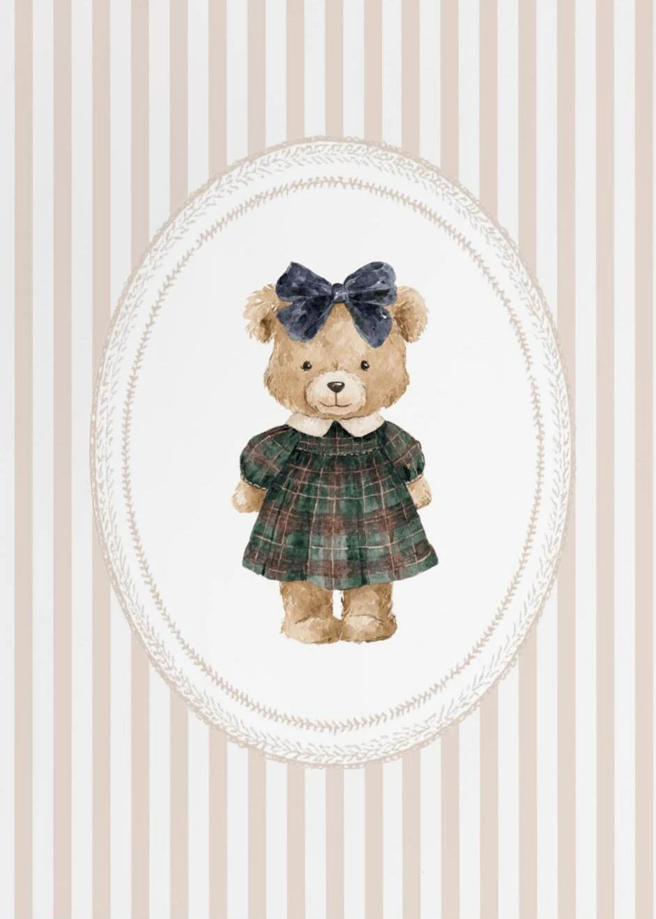 Pink Plaid Nursery Prints