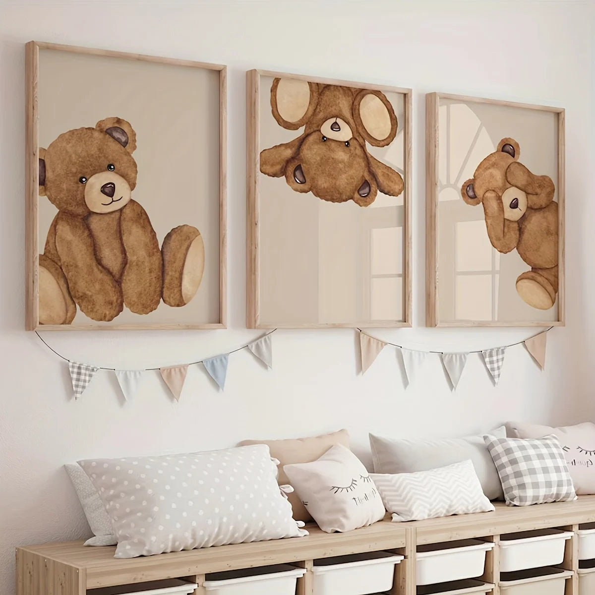 Set of 3 Teddy Bear Wall Prints