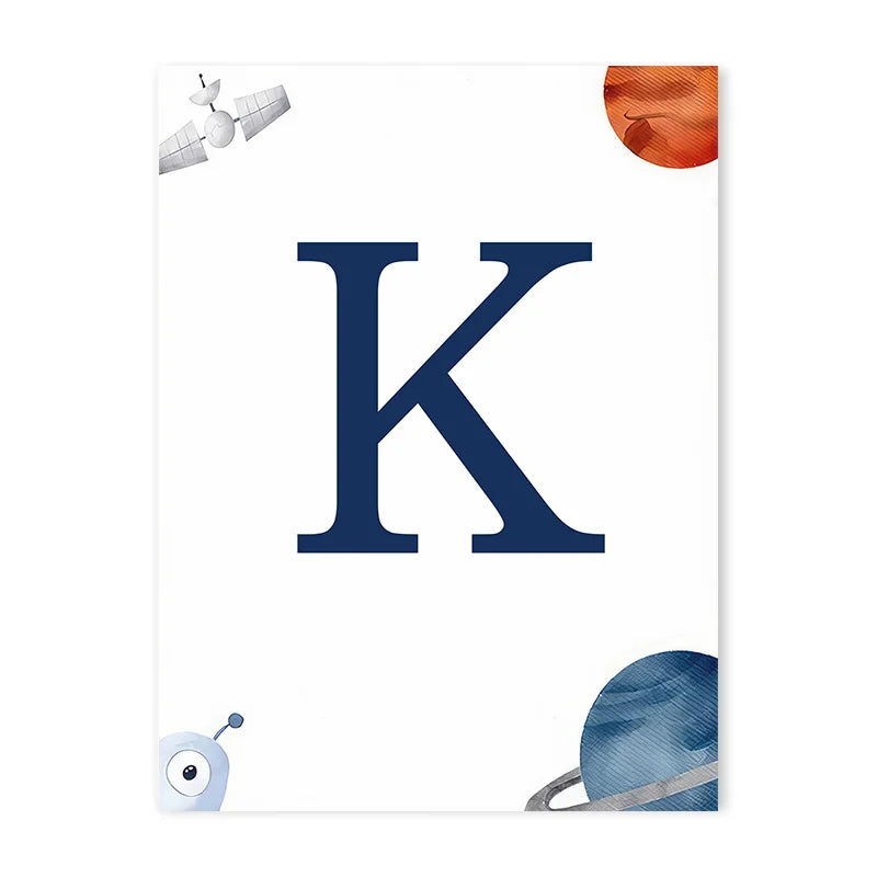 Space Themed Initial Prints