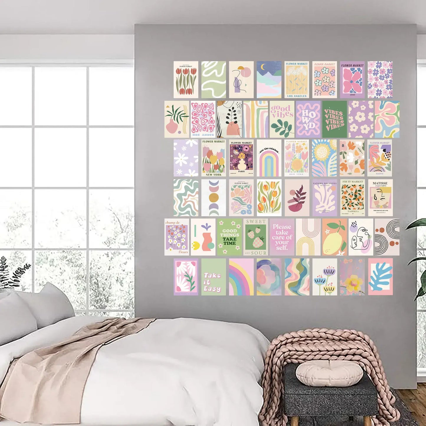 Set of 50 Aesthetic Boho Photo Collage