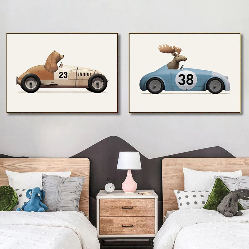 Cartoon Animal Car Prints