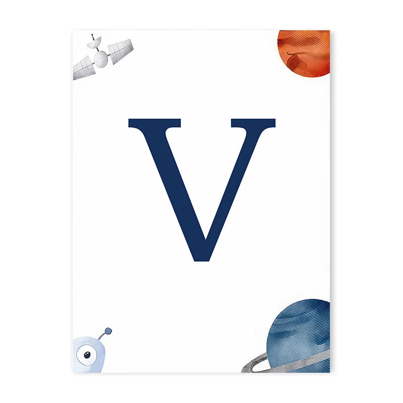 Space Themed Initial Prints