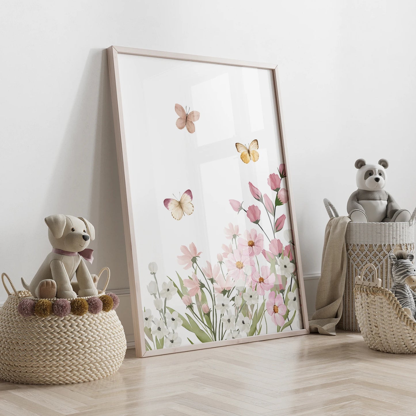 Set of 3 Pink Bunny Rabbit Prints