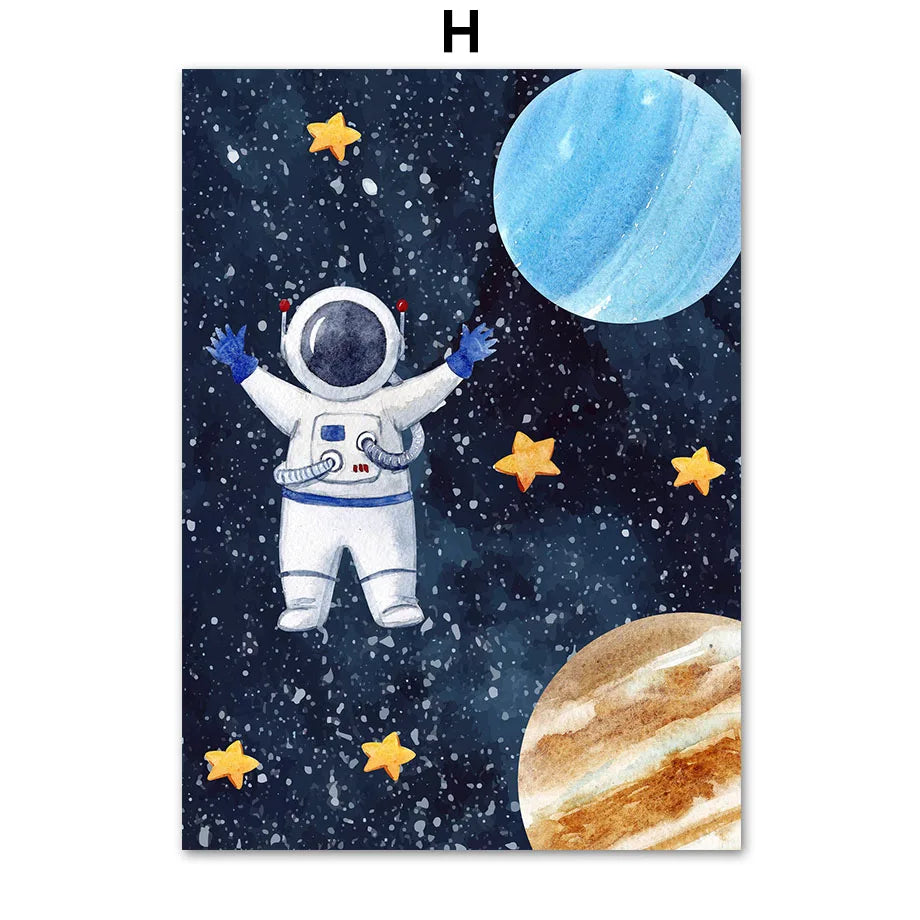 Planet Rocket Nursery Prints