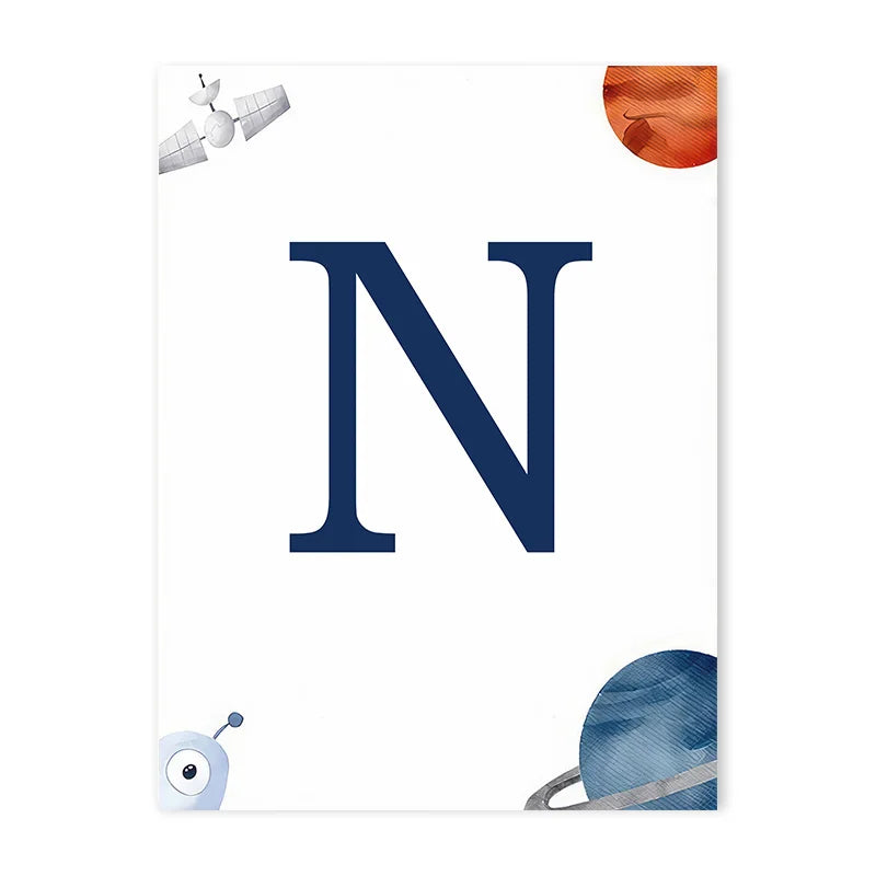 Space Themed Initial Prints