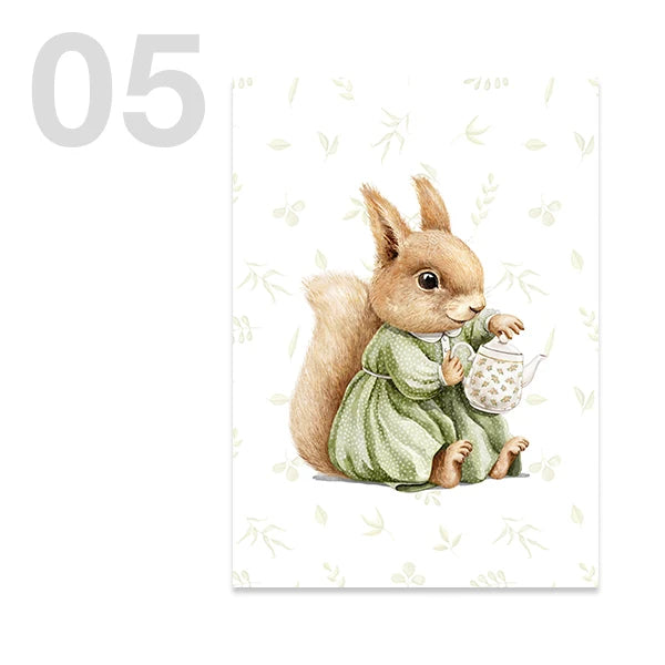 Personalised Green Rabbit Initial Prints