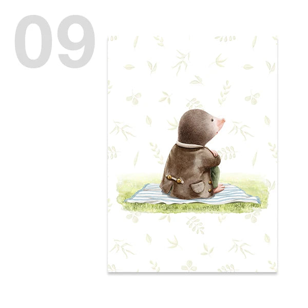 Personalised Green Rabbit Initial Prints