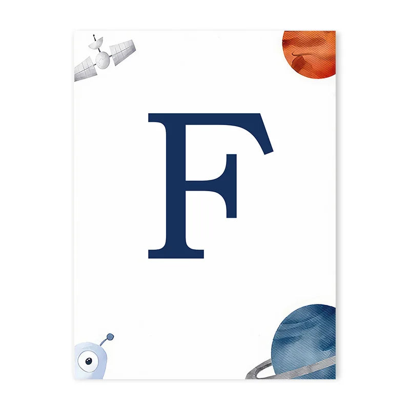 Space Themed Initial Prints