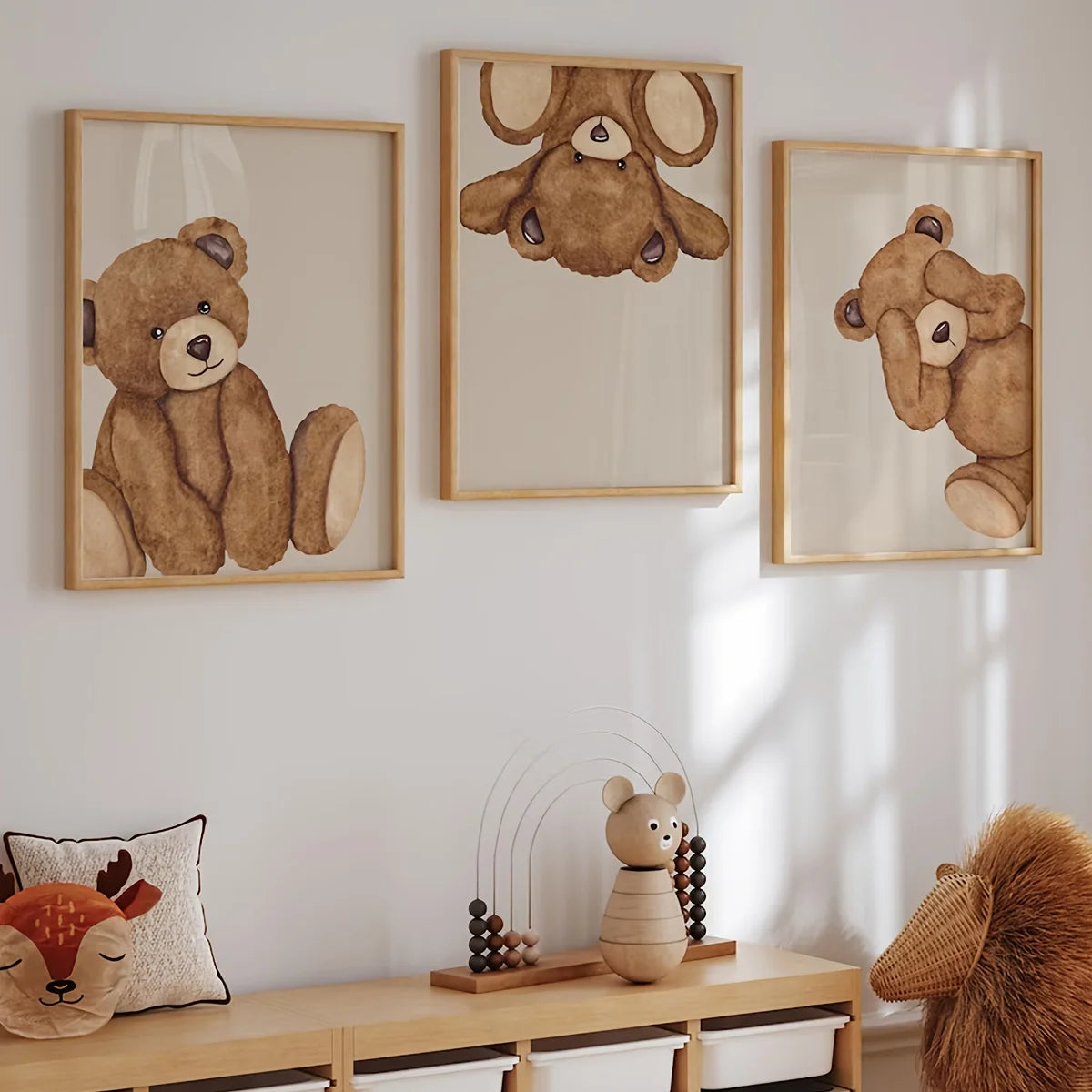 Set of 3 Teddy Bear Wall Prints