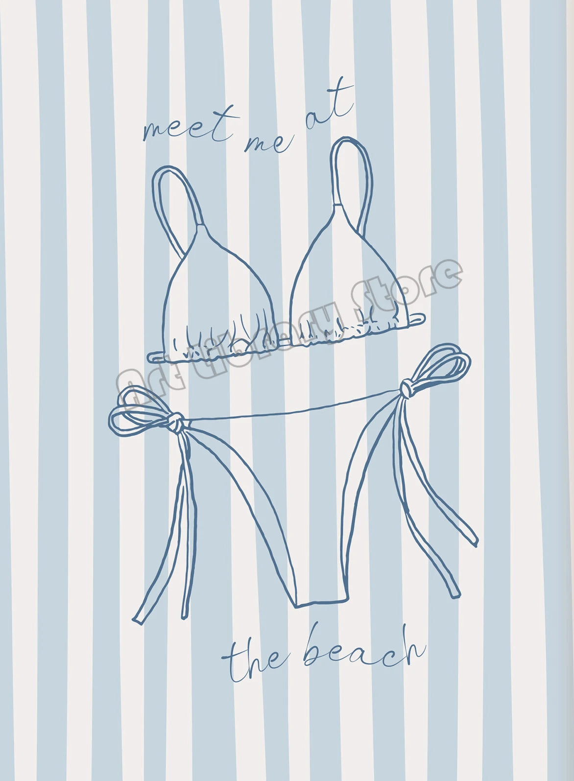 Trendy Blue Seaside Prints