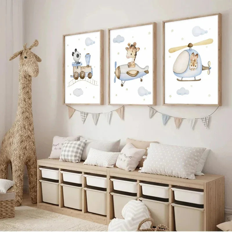 Pastel Blue Nursery Prints
