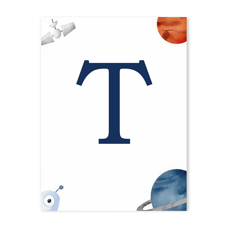Space Themed Initial Prints