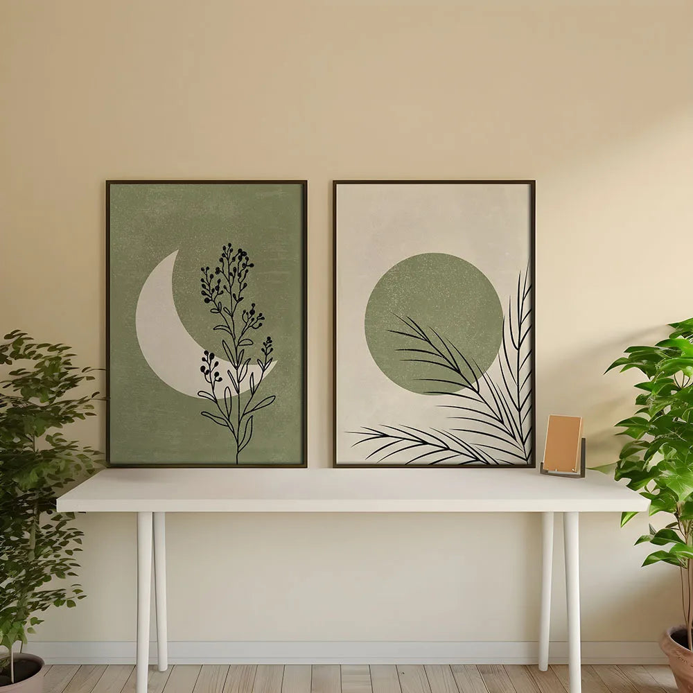 Set of 2 Bohemian Plant Wall Prints