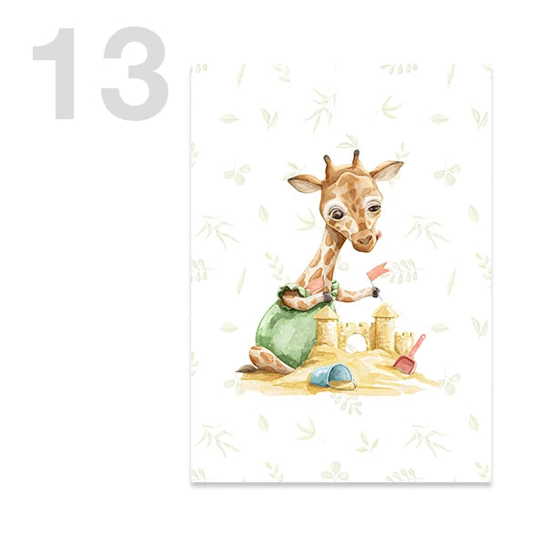 Personalised Green Rabbit Initial Prints
