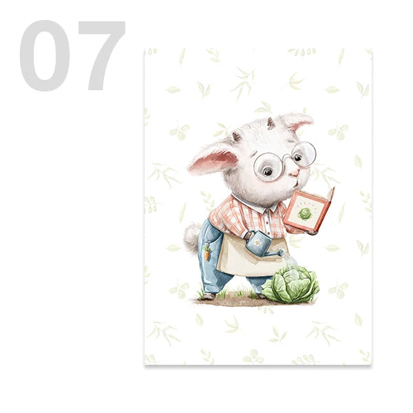Personalised Green Rabbit Initial Prints
