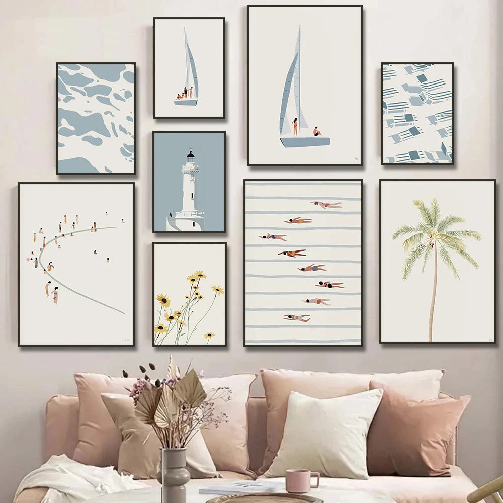 Bohemian Blue Sailor Prints