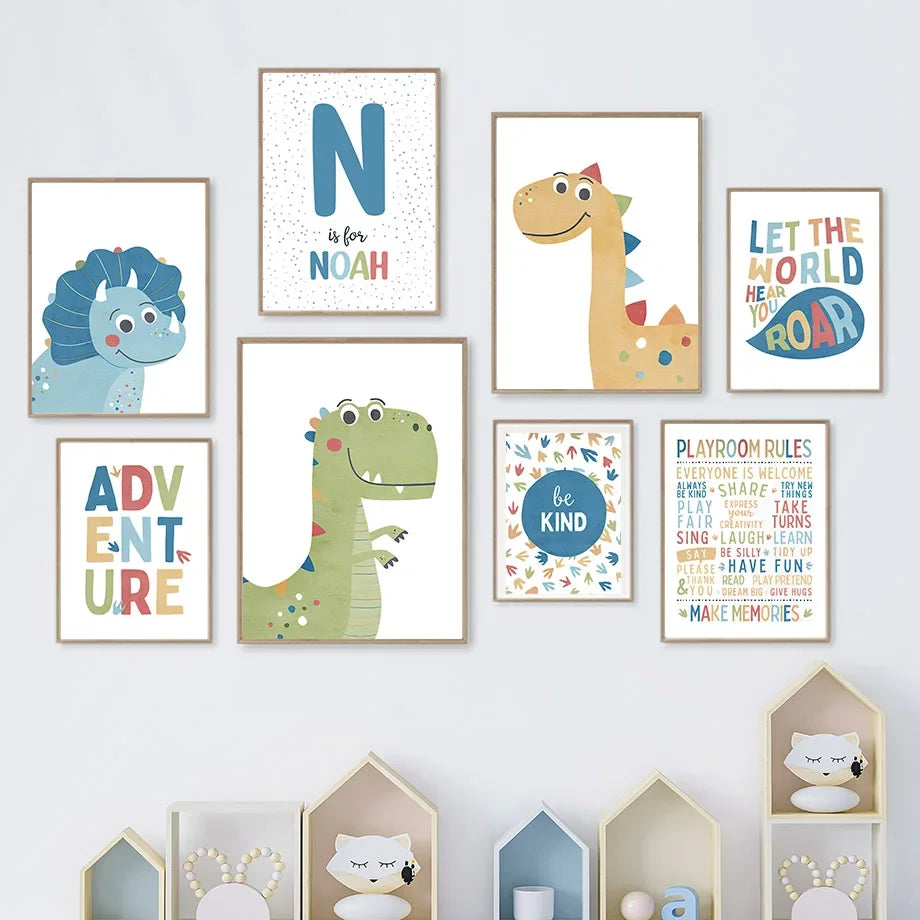 Personalised Initial Dinosaur Prints