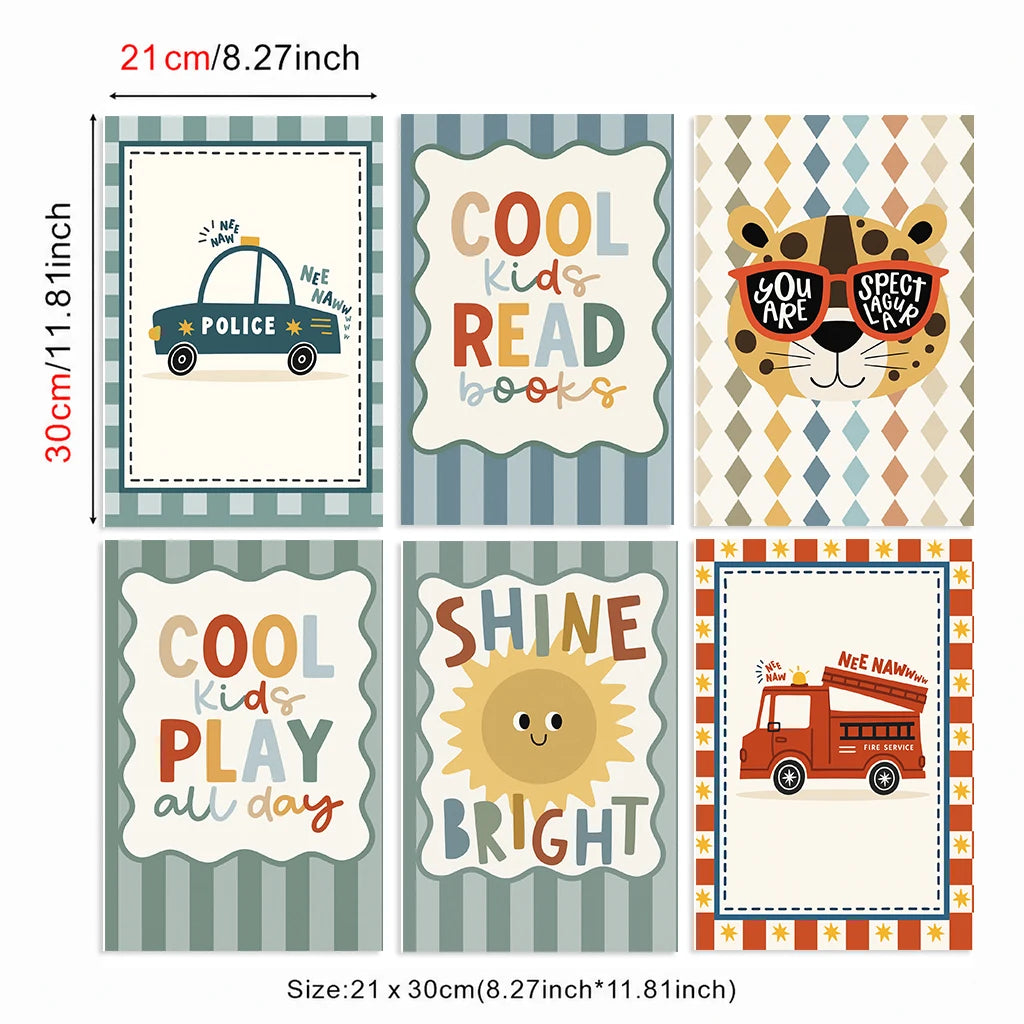 Set of 6 Positive Car Prints