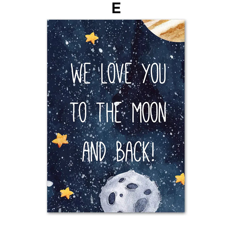 Planet Rocket Nursery Prints