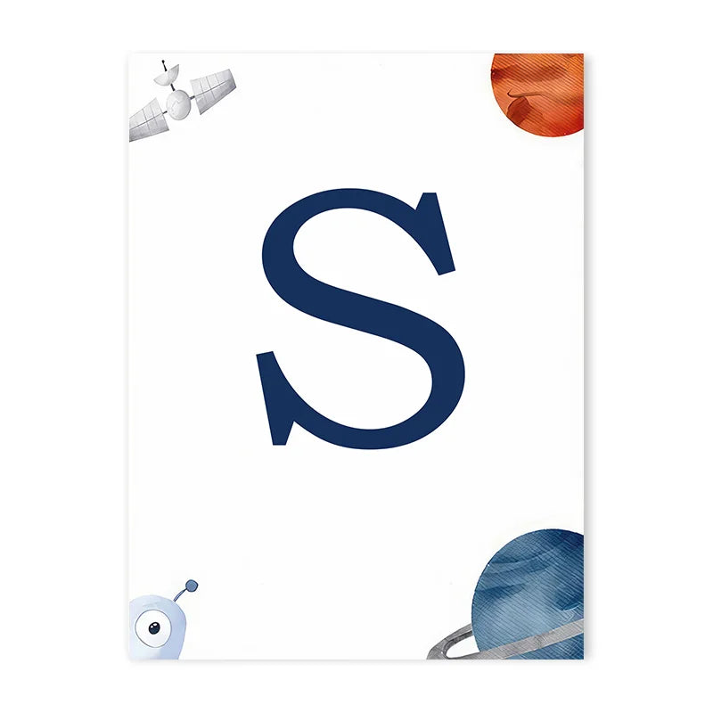 Space Themed Initial Prints