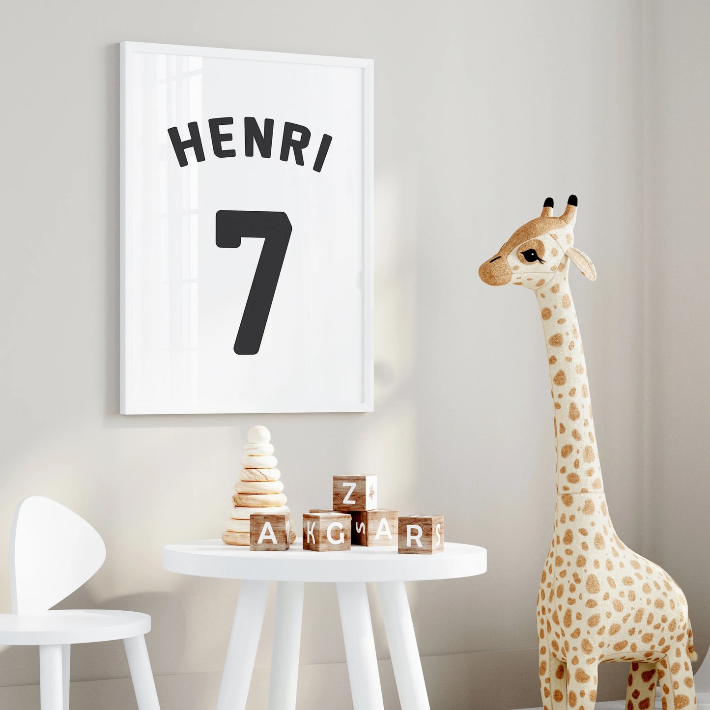 3pcs Personalized Custom Name Cartoon football Wall Art Print Picture Canvas Poster Painting For Living Room Home Decor
