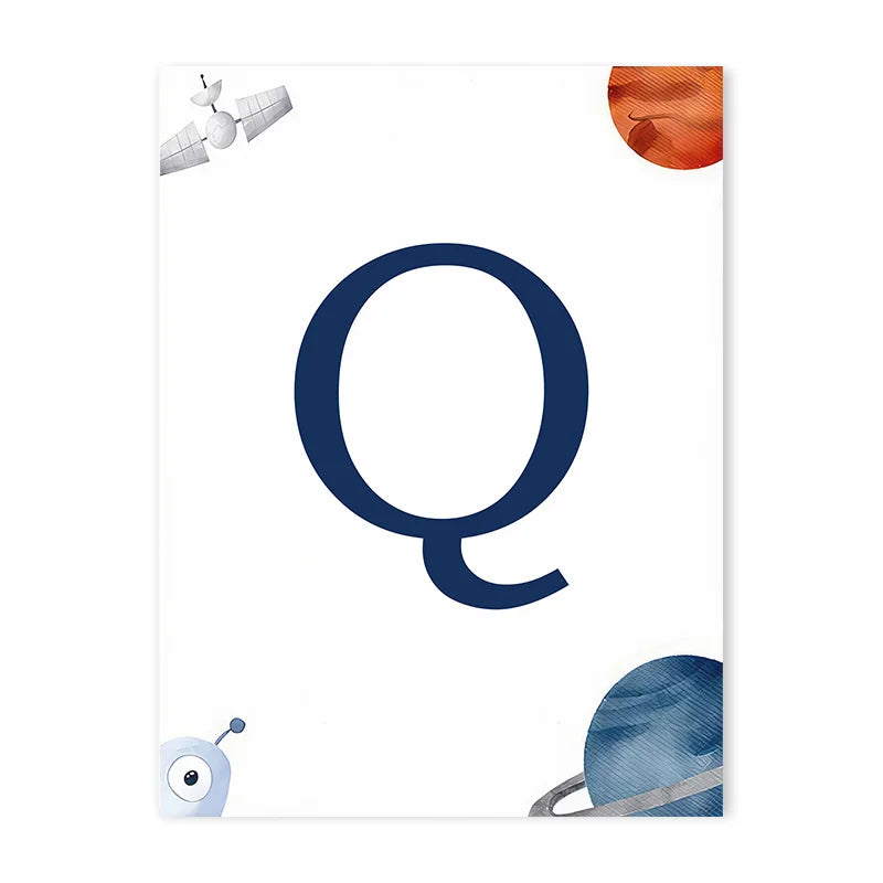 Space Themed Initial Prints