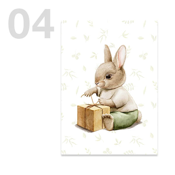 Personalised Green Rabbit Initial Prints