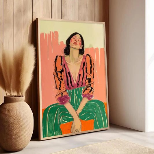 Abstract Retro Female Wall Art